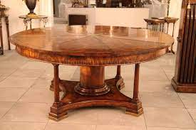 Our luxurious dining tables are carefully sourced from all over the globe by famous designers and manufacturers. 90 Round Mahogany Radial Dining Table With Jupe Patent Action