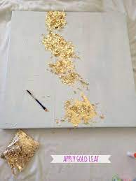 The tissue paper may then be removed as the gold leaf will adhere to the surface/object. Creative Ways To Decorate Using Gold Leaf Sheets Gold Leaf Art Gold Leaf Diy Leaf Art