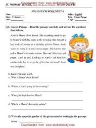Unseen Passage Class 2 Subject English Google Search Reading Comprehension Worksheets Writing Comprehension Comprehension