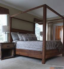 Diy King Size Canopy Bed Plans Free Diy Plans Rogueengineer Com Kingsizecanopybed Bedroomdiyplans Di Lit A Baldaquin En Bois Modele De Lit Lit Baldaquin