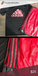 Black And Red Adidas Shirt Nwt Adidas Boys Outfit Shirt Shorts Xl Red Black Adidas Matching Set Black And Red Red Adidas
