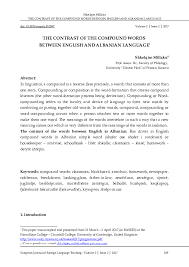 The hardest thing about learning english is understanding the gerund. Doc The Contrast Of The Compound Words Prof Asoc Dr Shkelqim Millaku Academia Edu