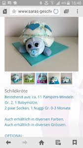 Schildkrote Aus Windeln Von Saras Geschenke Geschenke Zur Geburt Basteln Baby Geschenke Windelgeschenke