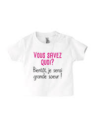 Tee shirt fille pour toutes les futures super grandes soeurs. T Shirt Bientot Grande Soeur