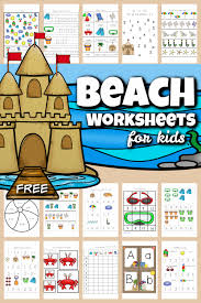 free printable beach worksheets for preschool k 1st