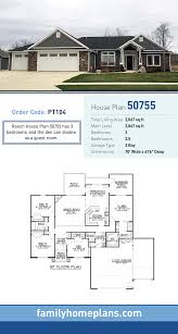 Traditional Style House Plan 50755 With 3 Bed 3 Bath 3 Car Garage Ranch House Exterior Ranch House Plan Ranch House Remodel