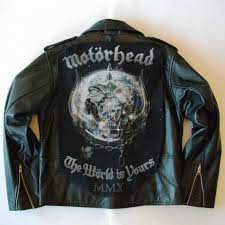 Metalworks Motorhead The World Is Yours Leather Jacket By Newrockbristol On Etsy Punk Jackets Battle Jacket Painted Leather Jacket