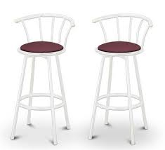 2 Burgundy Maroon Vinyl Specialty Custom White Barstools With Backrest Set White Bar Stools Bar Stools Printed Accent Chairs