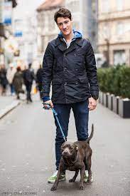 Gentlemen Winter Outfit Men S Winter Fashon Navy Jacket Green Nike Trainers Hoodie Dog Fall Outfits Men Stylish Men Style