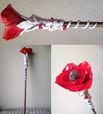Red And White Rose Wand By Kaijuclaycreations Magicwand Fairywand Wands Witch Wand Fairy Wands