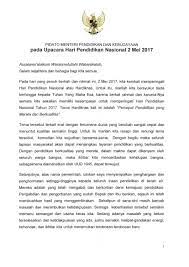 Https Www Kemdikbud Go Id Main Blog 2017 04 Pidato Mendikbud Pada Upacara Hari Pendidikan Nasional 2 Mei 2017