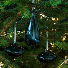 Vinter 2020 Decoration Ball Set Of 3 Assorted Shapes Glass Blue Ikea Blue Christmas Tree Decorations Candle Shapes Winter Decor