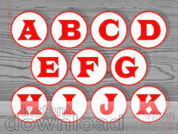Download single letters or the whole alphabet to . Red White Printable Alphabet Number Circles Party Printables Personalized Party Decor Instant Download Via Etsy Alphabet Printables Printables Alphabet