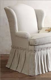 Great Add On Skirt For Different Look On Wing Chair Upholstered Furniture Furniture Slipcovers