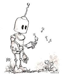 Black And White Cartoon Robot Head Clock Jpg Robots Drawing Clock Drawings Robot Illustration