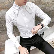 Pin By Amandiom Ilenga On Men S Shirts Wedding Shirts Mens Fashion Party Lace Shirt