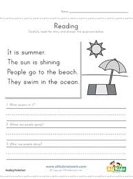 Click here to learn more. Summer Reading Comprehension Worksheet All Kids Network