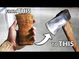 Old Hultsbruk Axe Restoration I Bought A Rusty Vintage Axe Head For Around 3 Dollars I Decided To Fix The Edges A Little As Th Axe Restoration Axe Handle Axe