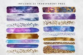 Galaxy Gold Brush Strokes Clipart Paint Strokes Png Gold Etsy Brush Strokes Brush Strokes Pattern Clip Art
