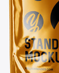 You can use it on simple text, shapes and vector logo. Metallic Stand Up Pouch Mockup In Pouch Mockups On Yellow Images Object Mockups