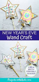This year, i am excited to let him jump in the piles! New Year S Eve Wand Craft With Free Printable New Year S Crafts New Year S Eve Crafts Winter Crafts For Kids