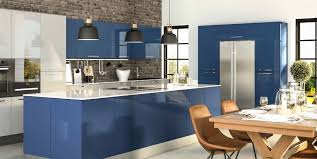 High Gloss Acrylic Baltic Blue Kitchen Contemporary Kitchen Design Blue Kitchen Cabinets Modern Kitchen Design