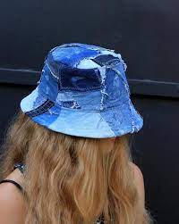 Distressed Jeans Hat Rugged Denim Bucket Hat Sun Style Hat Ripped Fashion Streetstyle Size 21 Inches 54 55 Cm Hat Fashion Jean Hat Hats