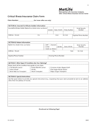 Things a person can do to lower their insurance. Fillable Online 1 Metropolitan Life Insurance Company Attn Critical Illness Insurance Service Center Critical Illness Insurance Claim Form P Fax Email Print Pdffiller