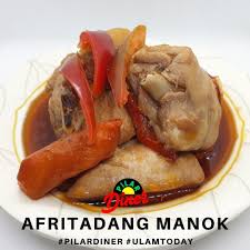 Afritadang Manok Available Today Pilar Diner Ulam Pinoy Na Mura Afritadang Manok Food Diner