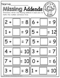 Missing Addends First Grade Math Worksheets First Grade Math 2nd Grade Math Worksheets