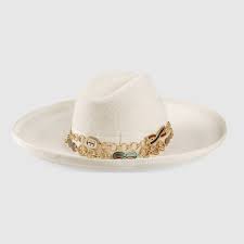 Shop The Felt Wide Brim Hat With Chain Detail By Gucci Accessories Continue To Play An Important Role Throughout The Gucci Na Womens Fedora Wide Brim Hat Hats