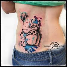Totoro with umbrella tattoo by hugotattooer. Totoro Tattoo Best Tattoo Ideas Gallery