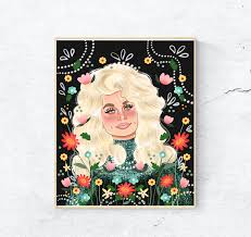 Dolly Parton Black Sparkles Floral Wall Art Print Decor — My Depiction  Addiction | NC Artist Jessica Rigsbee
