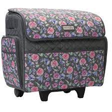 Everything Mary Rolling Sewing Machine Tote Pink Floral Walmart Com Walmart Com