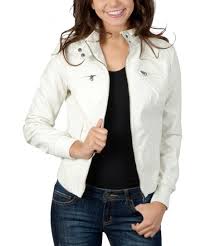 Ci Sono By Cavalini White Stud Faux Leather Jacket