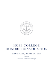 HOPE COLLEGE HONORS CONVOCATION