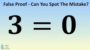 Prove 3 0 Can You Spot The Mistake It S A Sneaky Mistake Not A Simple Divide By 0 Fallacy Math Formulas Geometry Problems Mistakes