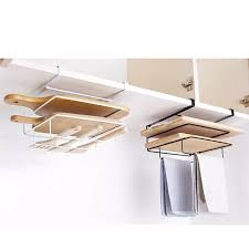 Kitchen Cabinet Wall Hanging Cutting Board Frame Free Punching Wrought Iron Board Hanging Rack Home Cutting Board Rack Storage Racks Holders Aliexpress