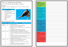 Gcse Pe Aqa 9 1 Structure Strip Short Immediate Effects Of Exercise Extended Question Teaching Resources