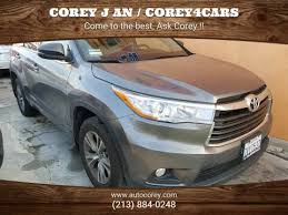 Elevate your drive with the 2016 toyota corolla s! Toyota Highlander For Sale In Los Angeles Ca Www Corey4cars Com Corey J An