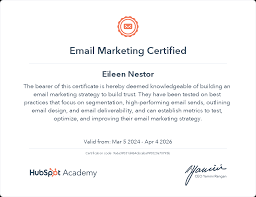 HubSpot Academy Email Marketing Certification