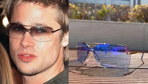 Brad Pitt Oliver Peoples Brad Pitt Oliver Peoples Blue Rimless Prescription  Glasses Brad