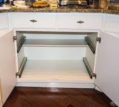 We carry complete kitchen cabinets in a variety of wood types, stains and styles in our phoenix showroom. Diy Slide Out Shelves Tutorial The Navage Patch