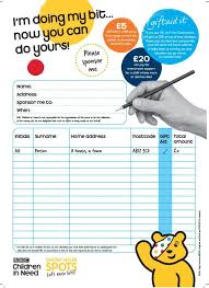 Bbc Children In Need Sponsor Form Secondary Children In Need Ways To Fundraise Children