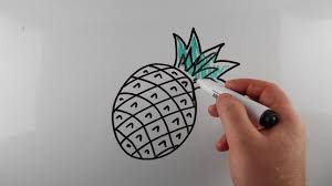How To Draw A Pineapple Easy For Kids Drawing On A Whiteboard Pineapple Drawing Drawing For Kids Drawings
