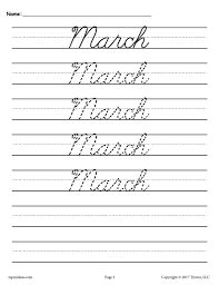 12 Months Of The Year Cursive Handwriting Worksheets In 2020 Cursive Handwriting Worksheets Handwriting Worksheets Handwriting Practice Sheets