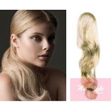 Check out this guide to choosing the right extensions for you hair to hide them from view. Clip In Ponytail Wrap Braid Hair Extension 24 Wavy Platinum Blonde Hair Extensions Hotstyle