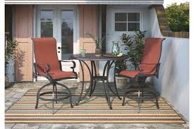 Its top has a framed centre with a slatted design. Apple Town 3 Piece Outdoor Bar Table Set Ashley Furniture Homestore