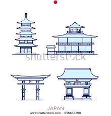 sights of japan buildings of japan icons of buildings japan illustration chinesisches haus japanischer tempel