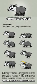 Learn more about badgers | for more badgers and other toons see the creator's site: Animated Badger Cartoon Sprite